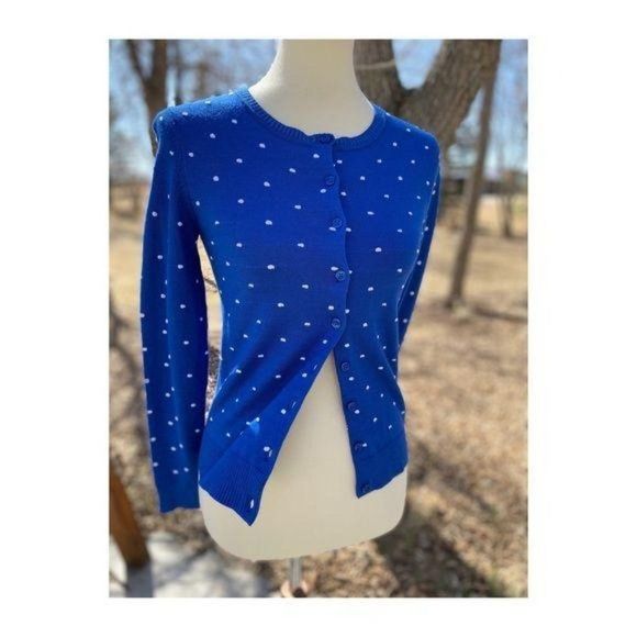 Vintage 90s Sears Polka dot Cardigan Button Up - Picture 6 of 12